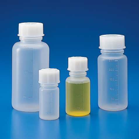 Globe Scientific Bottle with Screwcap, Wide Mouth, PP, Graduated, 1000mL Image